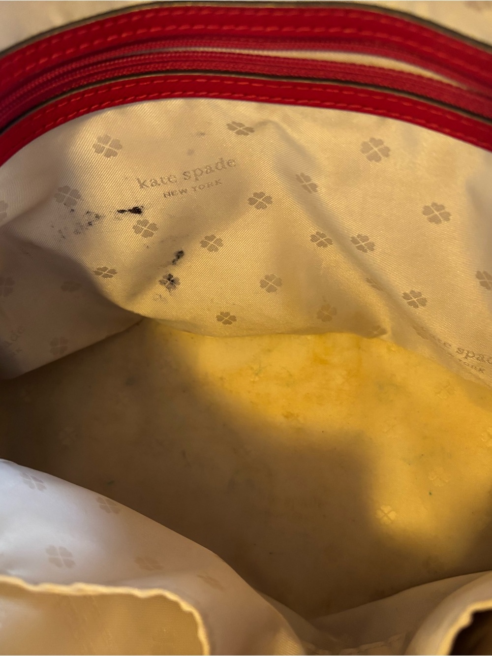 kate spade red Saffiano Dome Satchel - Picture 6 of 9